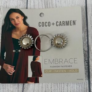 Coco + Carmen Silver Sunflower fashion fastener